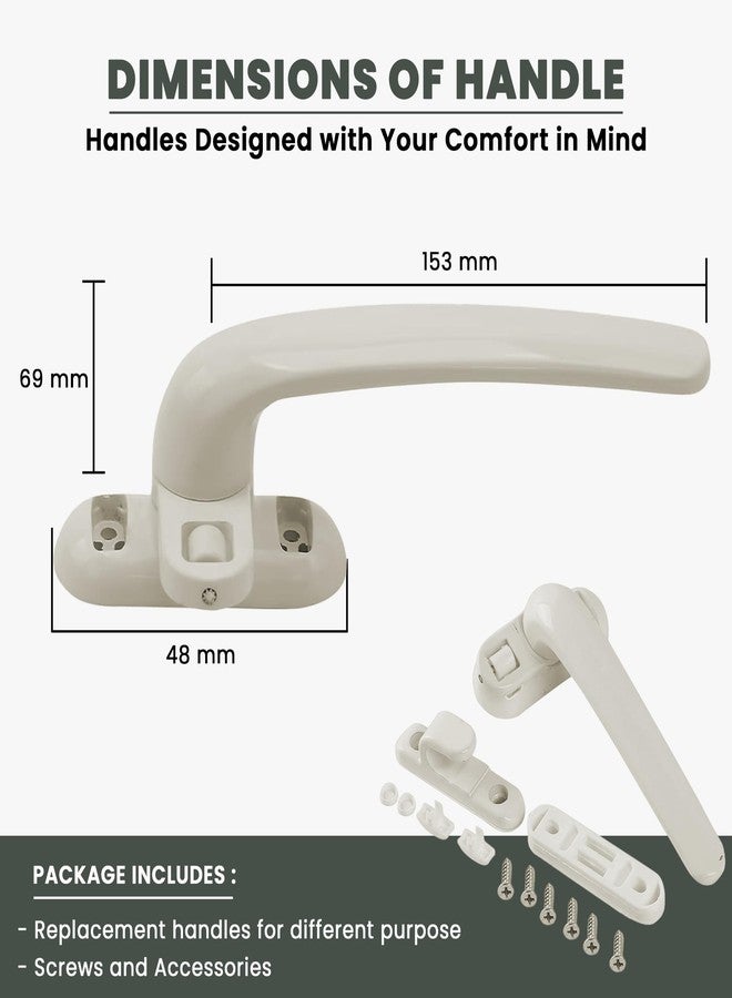 AARAM Aluminium Right Side Domal Window Handle (White) | Single Point, Corrosion-Resistant Replacement for Windows & Doors - Pack of 1 - Image 3